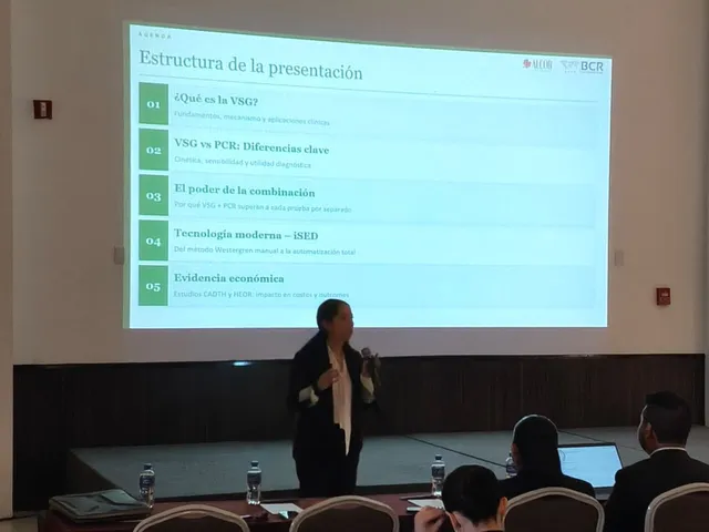 Charla de capacitación con una presentación proyectada